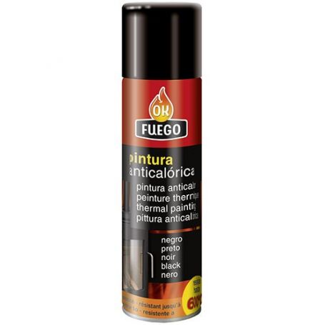 Pintura anticalorica spray negra OKFuego