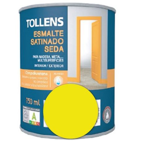 Esmalte al agua amarillo lima satinado seda 0,75 lt. Tollens