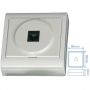 Base superficie telefono 6P4C 80x80mm blanco 16A 250W GSC Evolution