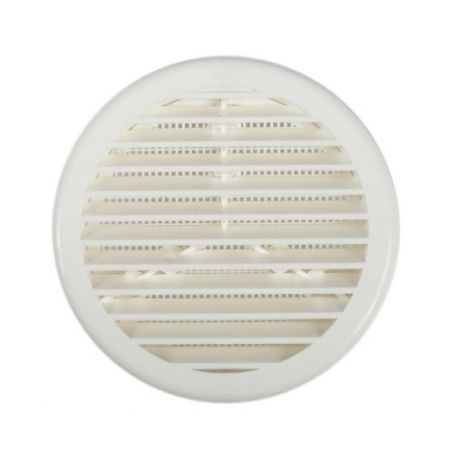 Rejilla circular plastica con mosquitera 100 mms blanco kallstrong