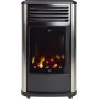 Estufa de gas 3.4Kw llama real Manhattan negro y gris FireSide