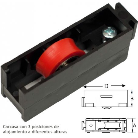 Rueda con rodamiento s/400 plastico cufesan