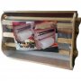 Portarrollos cocina triple de madera en crudo Aldama