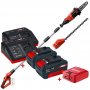 Kit Cortasetos-motosierra GE-HC Einhell 18 Li + 2 Baterías 3Ah con cargadores + Adaptador USB