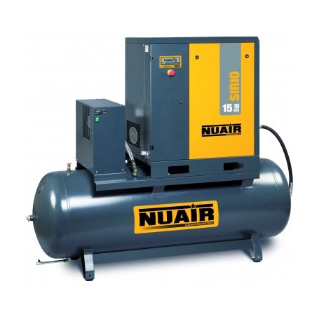 Compresor de tornillo + caldera + secador Sirio 15-10-500-ES Nuair 20HP 500Lts 10bar