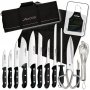 Set de 12 piezas cuchillos Maitre y utensilios de cocina en bolsa de transporte Arcos