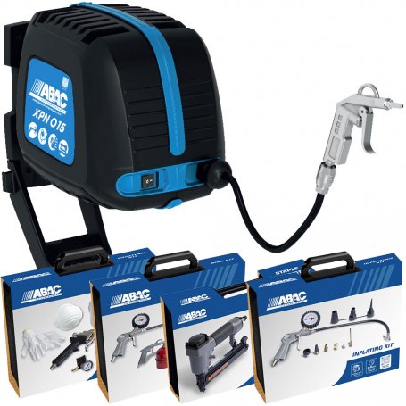 Pack de compresor de pistón Abac XPN O15 1,5HP + Kit Premiun herramientas neumáticas