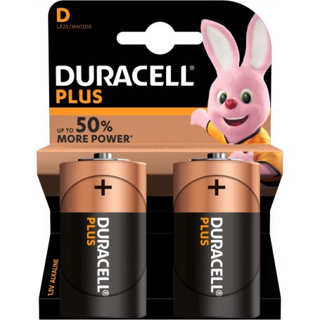 Pila alcalina Duracel Plus D LR20 pack 2 unidades