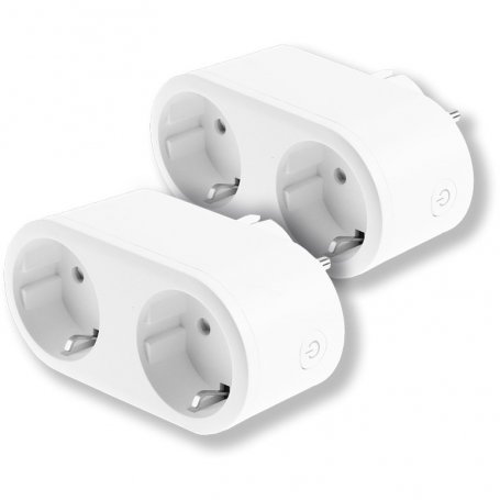 Pack de 2 enchufes dobles inteligentes WiFi con medidor consumo 110-240v 16A Energeeks