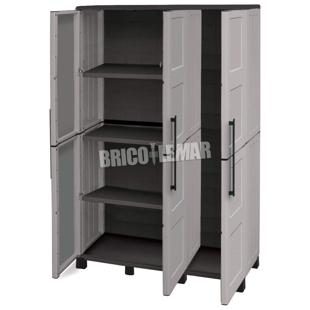 ▷ Comprar Armario de resina Línea Idea AI04 3 puertas estantes +