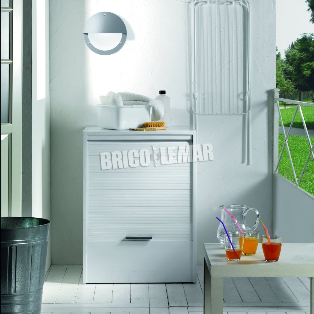LAVACRIL Mueble para lavandería de ABS con puertas de persianas