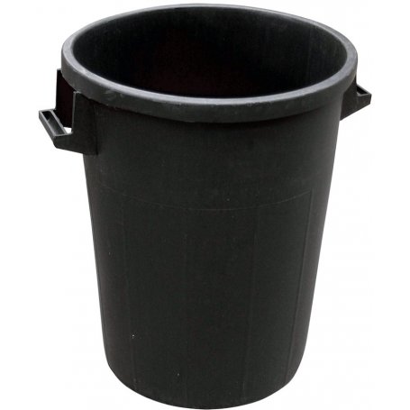 CUBO BASURA PLASTICO CON TAPA 100 LITROS NEGRO