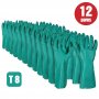 Lote de 12 pares de guantes nitrilo flockado verde talla 8 Cipisa