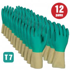 Lote de 12 pares de guantes de latex bicolor talla 7 Cipisa