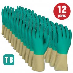 Lote de 12 pares de guantes de latex bicolor talla 8 Cipisa