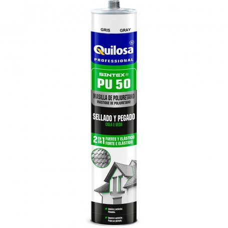 Masilla de poliuretano SINTEX PU-50 Sellado y Pegado 300ml gris Quilosa