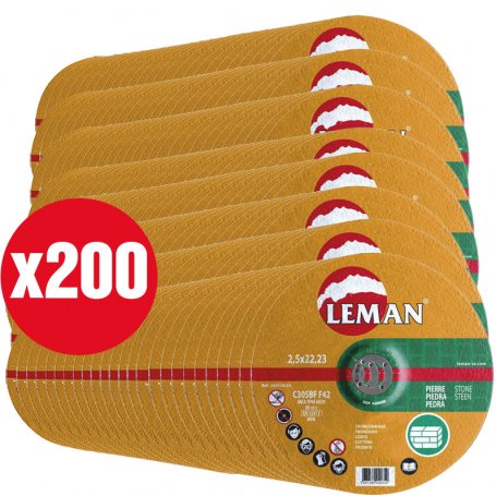 200 discos de corte Leman para piedra 115 Naranja