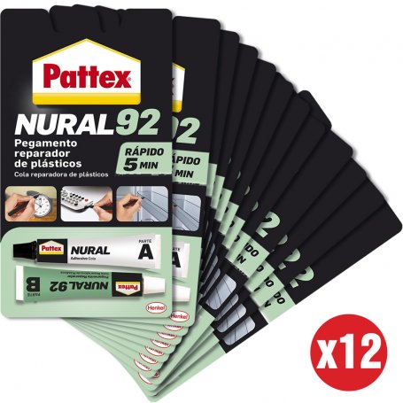 chocar pobre Asesino ▷ Comprar Pattex Nural 92 pegamento para reparar plásticos caja 12 bl...