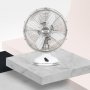 Ventilador en metal diseño retro JOE50 blanco 33W 25cm 3 velocidades 4 aspas H.Koenig