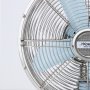 Ventilador en metal diseño retro JOE50 azul 33W 25cm 3 velocidades 4 aspas H.Koenig