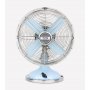 Ventilador en metal diseño retro JOE50 azul 33W 25cm 3 velocidades 4 aspas H.Koenig