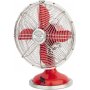 Ventilador en metal diseño retro JOE50 rojo 33W 25cm 3 velocidades 4 aspas H.Koenig