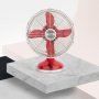 Ventilador en metal diseño retro JOE50 rojo 33W 25cm 3 velocidades 4 aspas H.Koenig