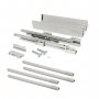 Kit cajón de cocina Vantage-Q altura 204mm profundidad 500mm con barandillas acero gris metalizado Emuca