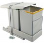 Contenedor de reciclaje para módulo de cocina fijación inferior 2 cubos de 14 litros gris Emuca