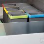 Contenedores de reciclaje 12L + 12L + 6L + 6L + base para módulo de cocina de 900mm gris antracita Emuca