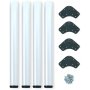 Juego de 4 patas para mesa ø60mm regulable 710-730mm acero blanco Emuca