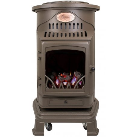 Estufa portátil de gas con llama real 3,4kW Provence marrón miel FireSide