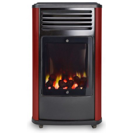 Estufa de gas portátil 3.4Kw llama real Manhattan roja FireSide