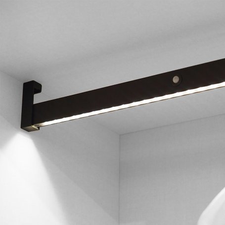Barra para armario regulable 708-858mm con luz LED Blanca natural aluminio moka Emuca