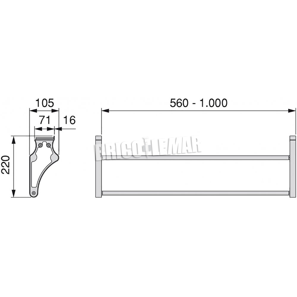 ▷ Comprar Zapatero para interior de armario regulable 560-1000mm acer