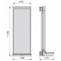 Espejo extraíble para armario 1130 x 415mm cierre suave aluminio color moka Emuca