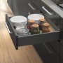 Kit cajón Vertex para cocina o baño 500mm altura de 178mm para módulo 900mm acero gris antracita Emuca