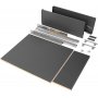 Kit cajón Vertex para cocina o baño 500mm altura de 178mm para módulo 450mm acero gris antracita Emuca