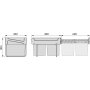 Contenedores de reciclaje para cocina 2x15L fijación inferior extracción manual acero y plástico gris antracita Emuca