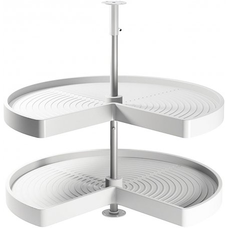 Juego bandejas giratorias mueble de cocina 270º módulo 900mm plástico y aluminio blanco Emuca