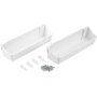 Pack de 2 bandejas auxiliares para fijar puerta armario 350mm plástico blanco Emuca