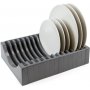 Organizador de 13 platos para muebles plástico gris antracita Emuca