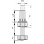 Pie nivelador para mueble base hexagonal M6 regulación 18mm acero y plástico 20 unidades Emuca