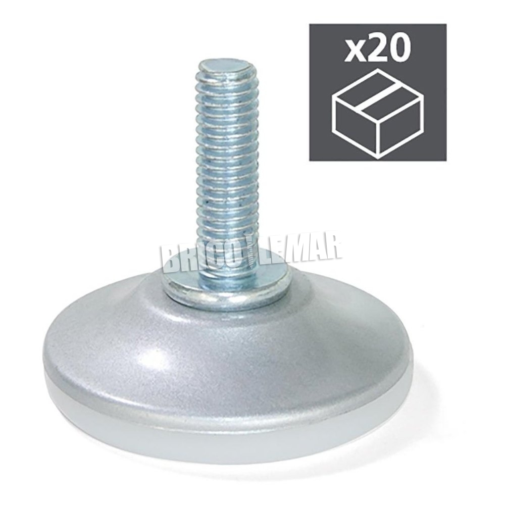 Emuca 2020105 Pie nivelador para mueble rosca M6x20mm Lote de 20 piezas 