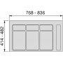 Base para contenedores cajón cocina módulo 900mm plástico gris antracita Emuca
