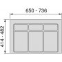 Base para contenedores cajón cocina módulo 800mm plástico gris antracita Emuca