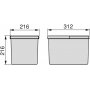 2 contenedores para cajón de cocina 2x12L altura 216mm gris antracita Emuca