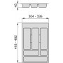 Cubertero para cajón de cocina universal módulo 400mm plástico gris Emuca