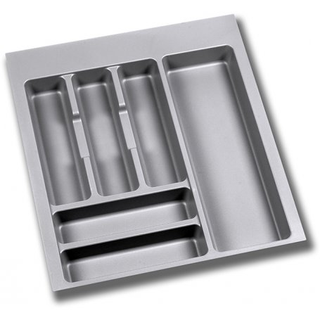 Cubertero para cajón de cocina universal módulo 500mm plástico gris Emuca