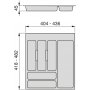 Cubertero para cajón de cocina universal módulo 500mm plástico gris Emuca